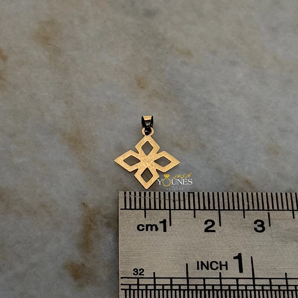 تصویر دوم آویز چهارپر مینیمال طلا لیزری